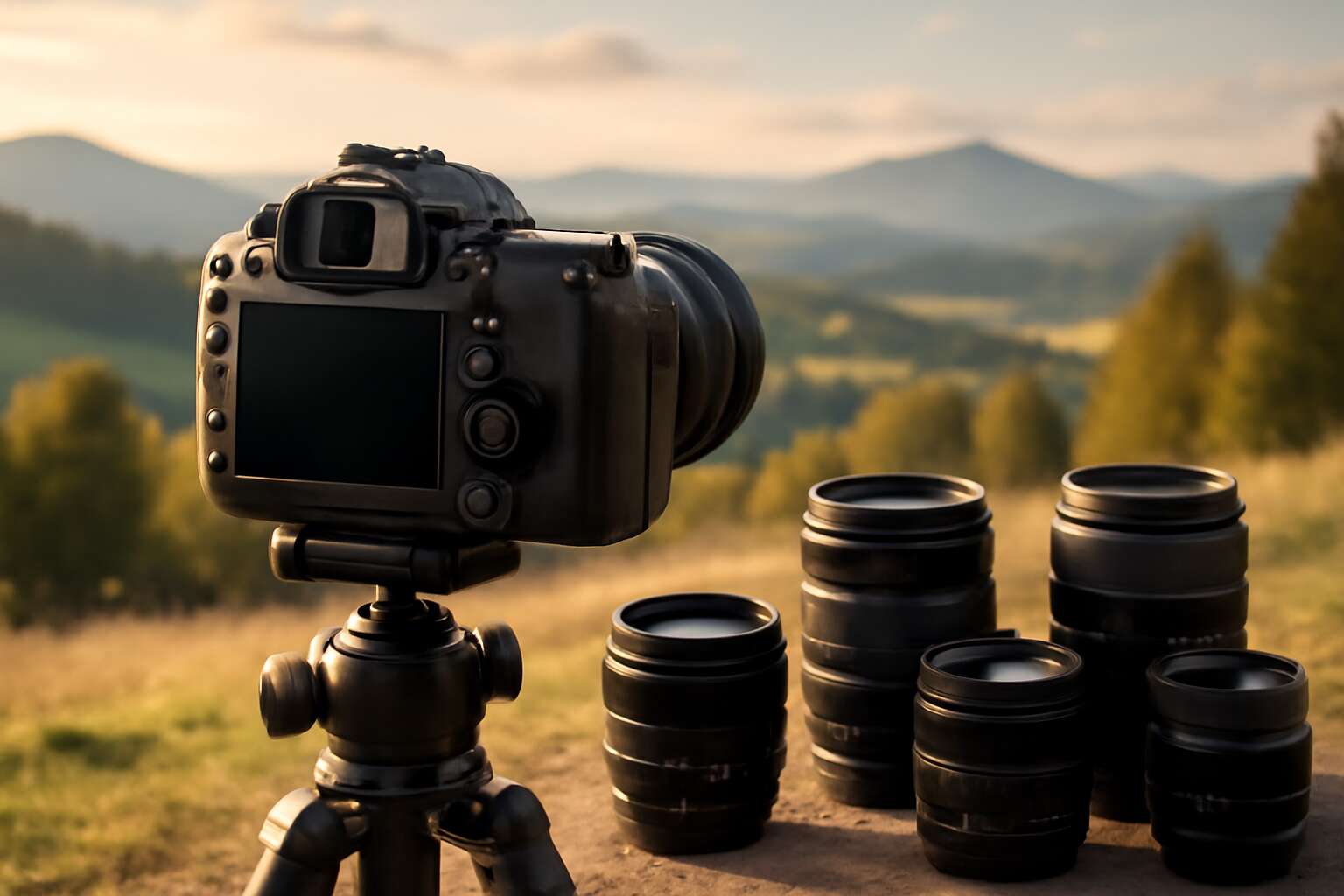 dslr camera and lenses