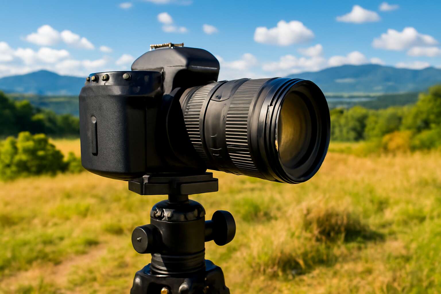 dslr camera with zoom lens